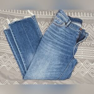 Hatch Maternity Straight Leg Ankle Raw Hem Jeans Size 27